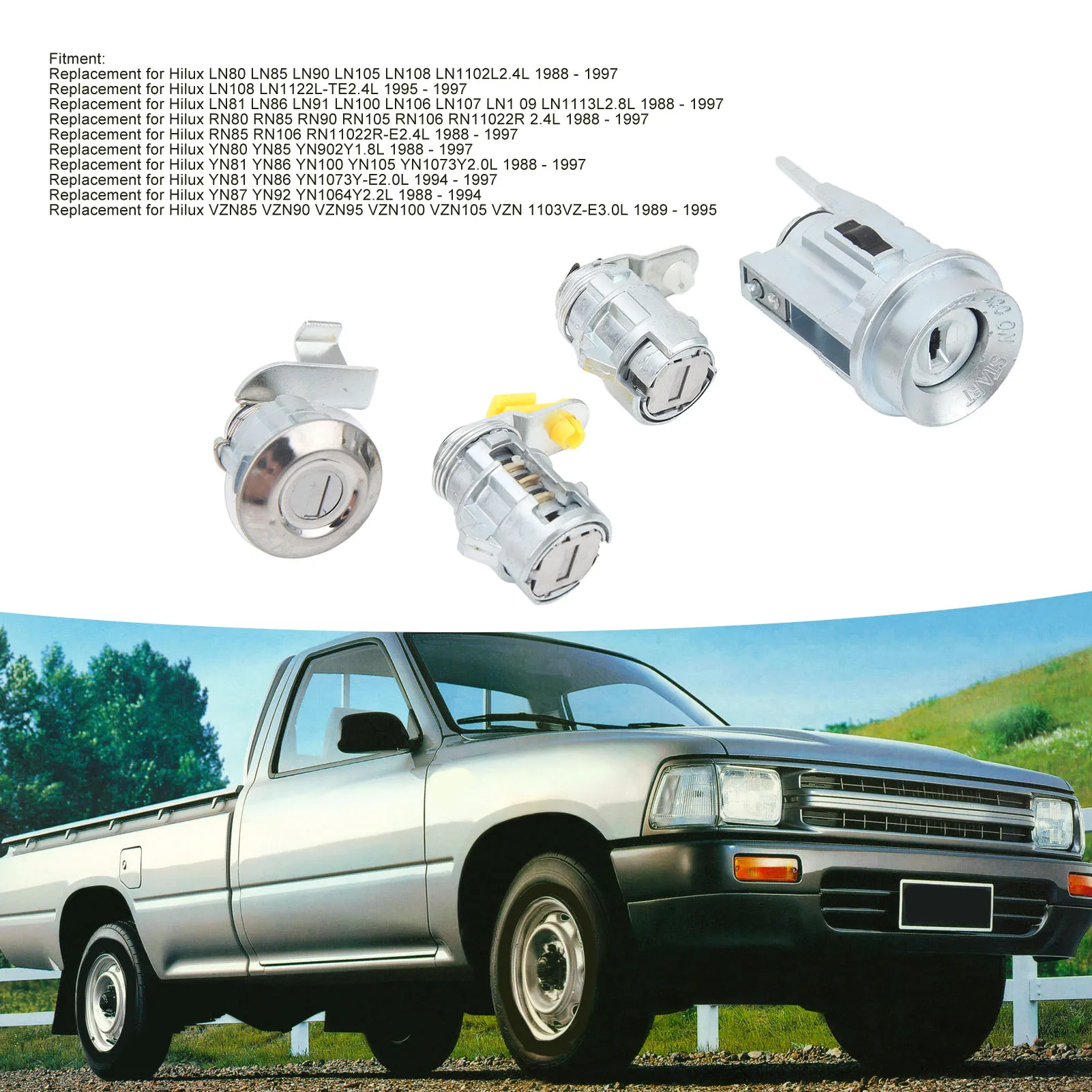 Ignition Lock And Gas Lock With 2 Keys D2191608 for For 1988-1997 Hilux LN80 LN85 LN90 LN105 LN108 LN110 2L 2.4L