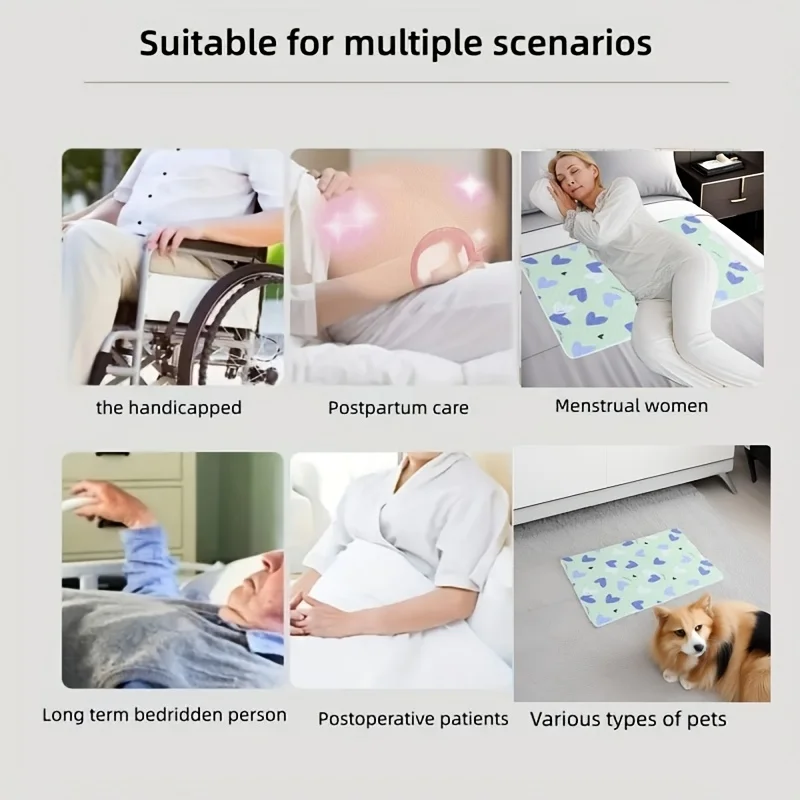 50/80/120 4 Layer Cartoon Dino Heart Diapering Mat Waterproof Washable Changing Pad for Night and Menstrual Protection Baby Care view 5
