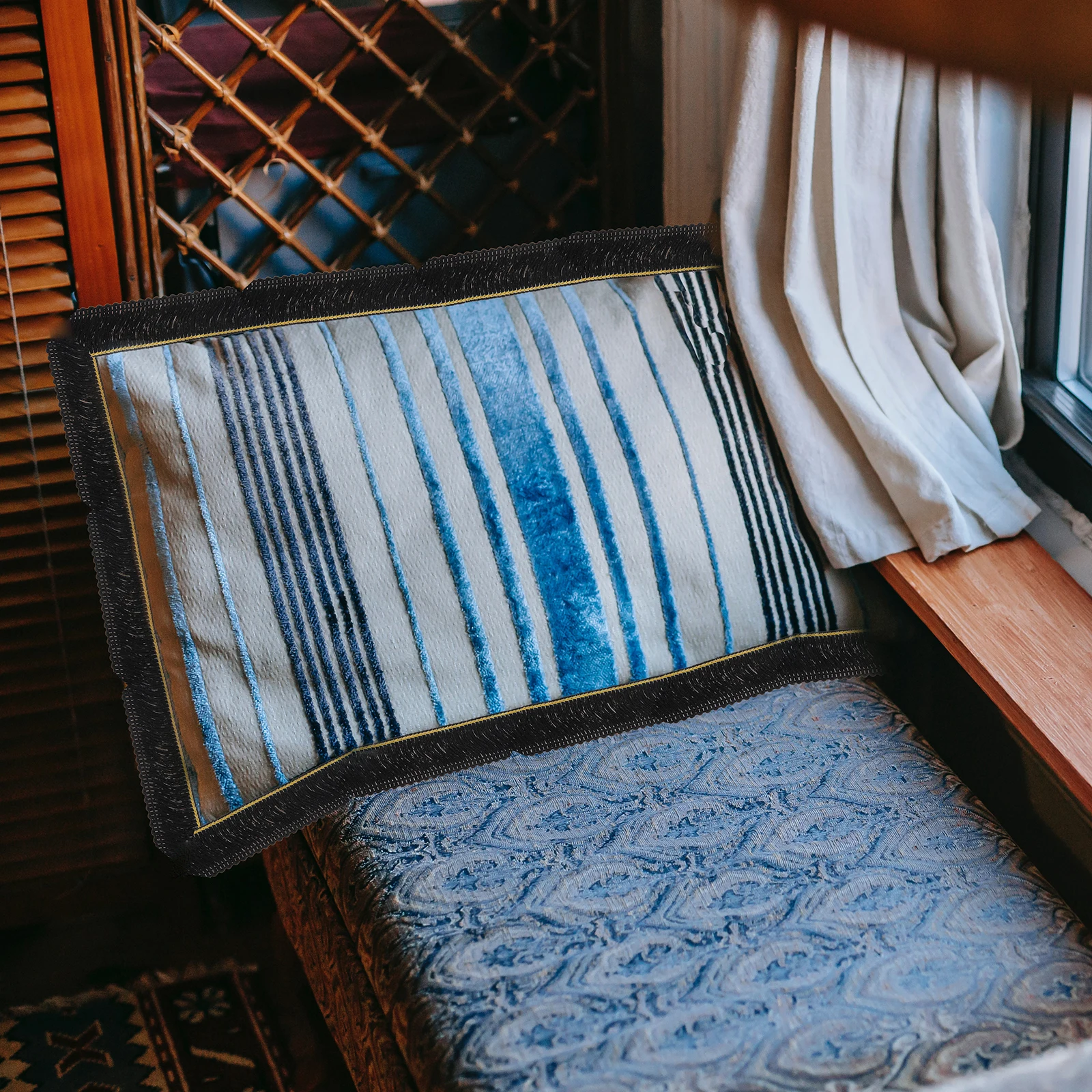 

1pc 25M Black Fringed Trims Sewing Lace For Diy Craft Decor Apparel Curtains Tablecloth Lace Trim Decor Diy Sewing Craft