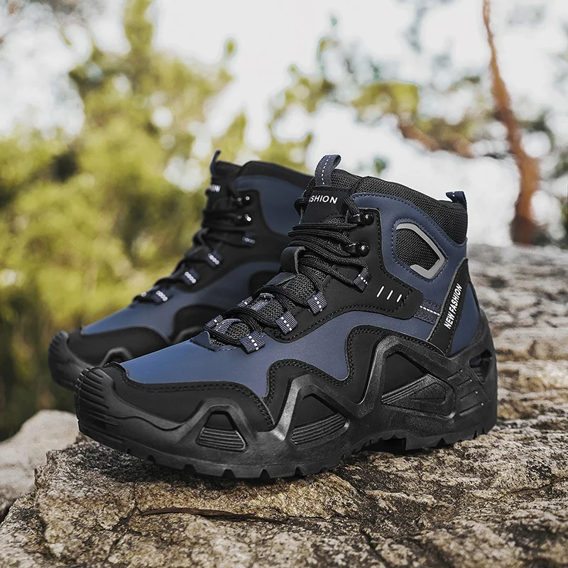 

Уличные мужские тактические ботинки, кожаные походные ботинки, непромокаемая мужская рабочая защитная обувь, обувь для скалолазания на платформе, мужские ботинки для пустыни