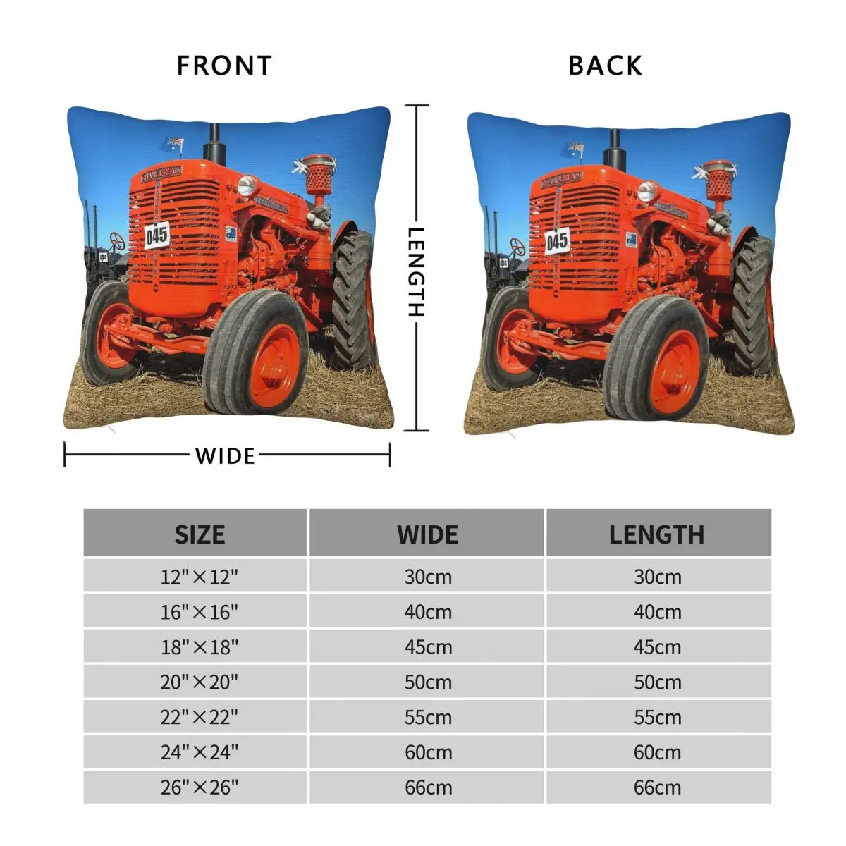 Chamberlain Tractor Super 70 Square Pillowcase Polyester Linen Velvet Creative Zip Decorative Home Cushion Cover Wholesale