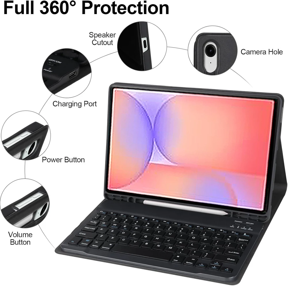 حافظة لهاتف سامسونج جالاكسي تاب S10 لايت 10.9 بوصة، غطاء لوحة المفاتيح لهاتف سامسونج جالاكسي تاب S10 لايت 10.9 بوصة (الطراز: SM-X400/X406B)