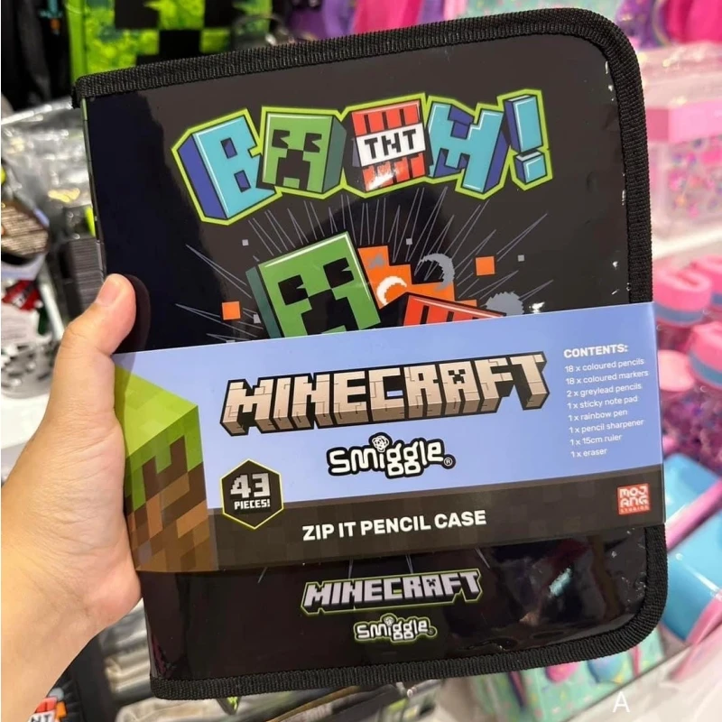 Oryginalna marka Australia Smiggle Minecraft Co tornister dla dzieci artykuły papiernicze torba studencka na drugie śniadanie plecak pudełko na