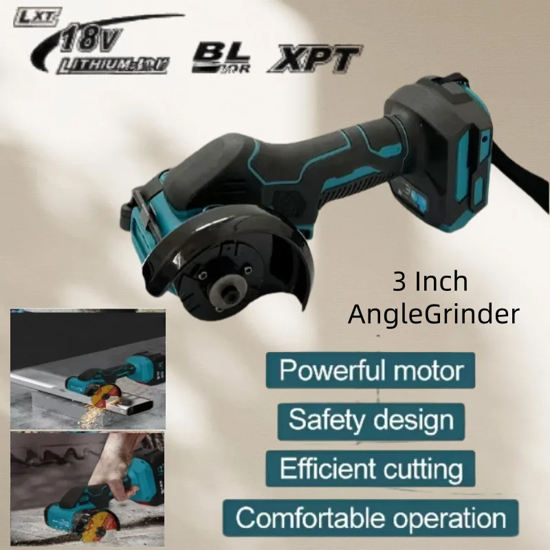 Mini amoladora angular cepillada de 3 pulgadas, herramienta de corte compacta eléctrica de 76Mm para batería Makita de 18V