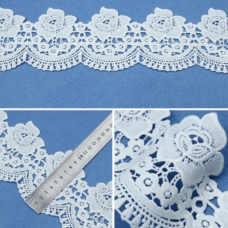 

R1WE 10 ярдов белая кружевная лента тканая лента кружевные свадебные принадлежности DIY одежда ручной работы подарочная упаковка