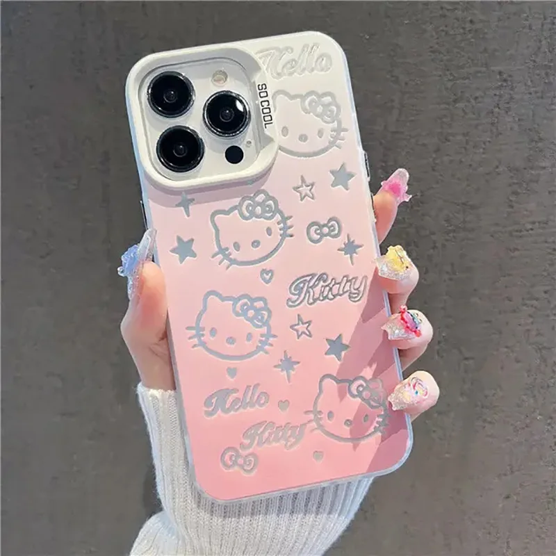 Funda bonita de dibujos animados con lazo de gato Hello Kitty para Huawei Y9S Nova 12 10 11 SE 9 8 SE P30 Pro P40 Lite Mate 60 50 Pro funda de teléfono para PC