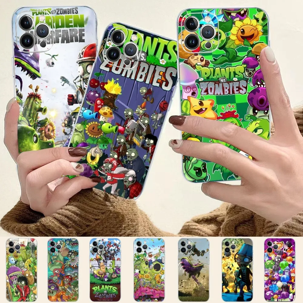 P-Plants And-Zom-bies Phone Case For iPhone 14 11 12 13 Mini Pro XS Max Cover 6 7 8 Plus X XR SE 2020 Funda Shell