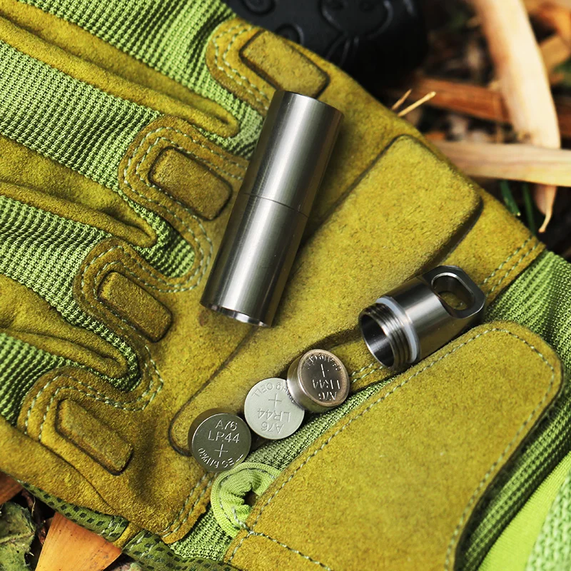 Titanium Alloy EDC Tool Portable Pill Bottle First Aid Medicine Box Multifunction Waterproof Small Storage Container