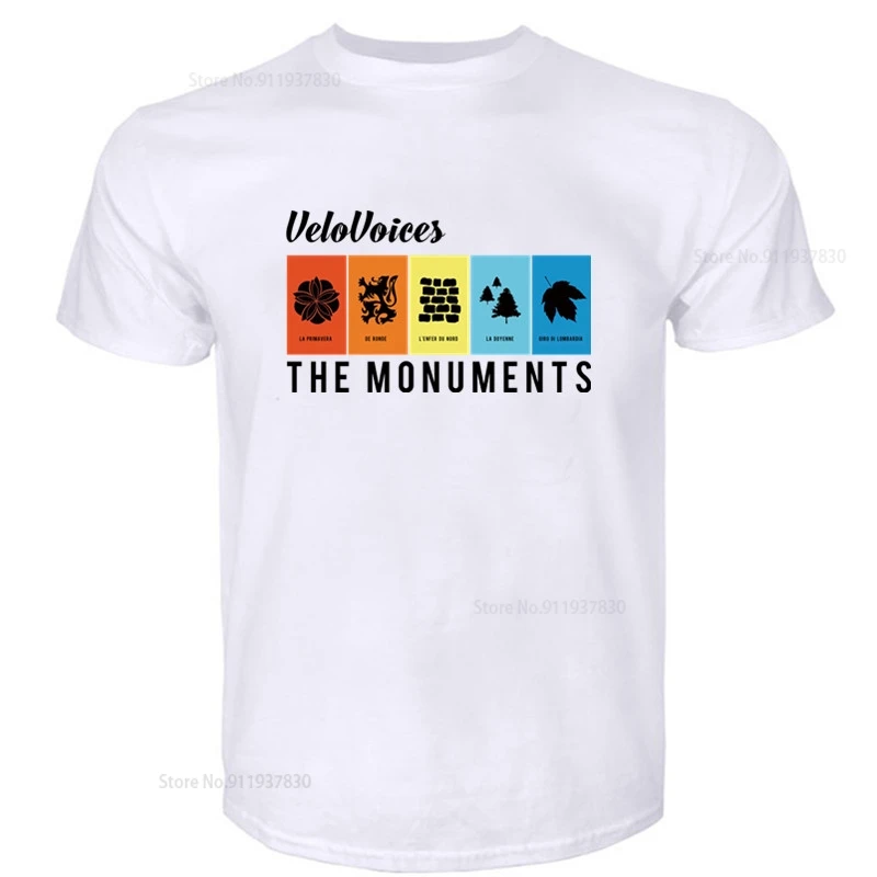 Hot sale men brand t shirt summer cotton tshirt VeloVoices Monuments T Shirt Men Bike T-shirt Cycling Bicycle Biking Ride