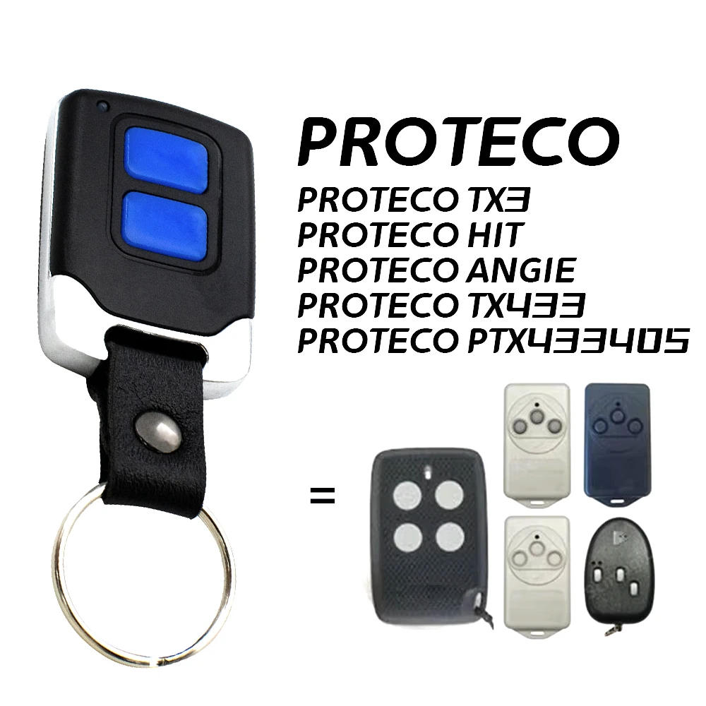 جهاز تحكم عن بعد استنساخ 433.92 ميجا هرتز لجهاز التحكم عن بعد لفتح باب المرآب PROTECO، رمز ثابت متوافق مع ANGIE TX433 PTX433 AZUL TX3