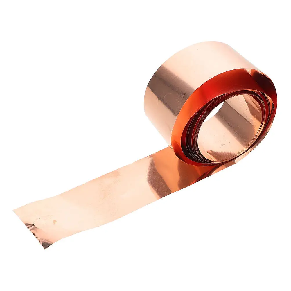 Pure Copper Sheet Roll 0.05mm X 50Mm Thin Flexible Copper Foil Tape for DIY Electrical Crafts Jewelry Making Repairs