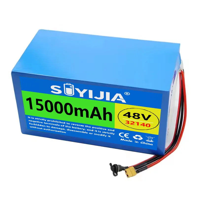 48V 15Ah 32140 LiFePO4 Battery Pack Grade A 16S1P 2000W 5C High Power 51.2V/58.4V E-Tool Motorcycle Scooter