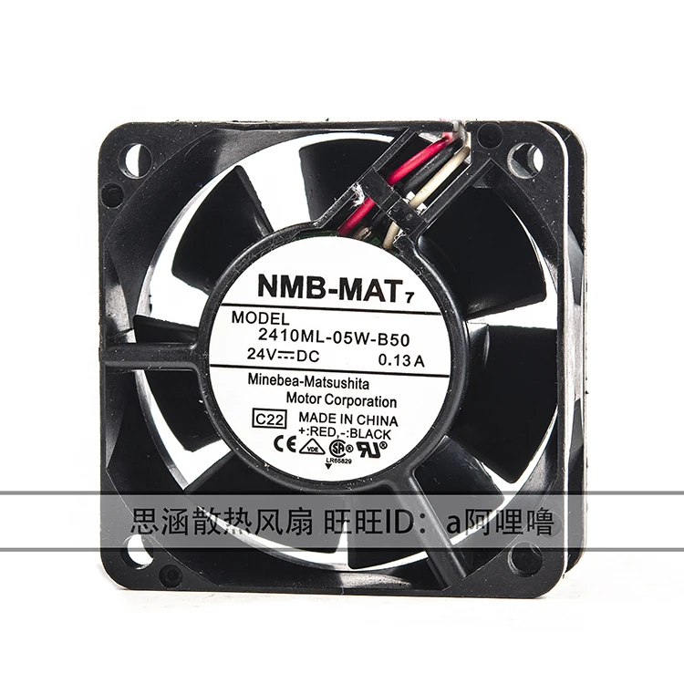 

NMB 2410ML-05W-B50 C22 DC 24V 0.13A 60x60x25mm 3-Wire Server Cooling Fan