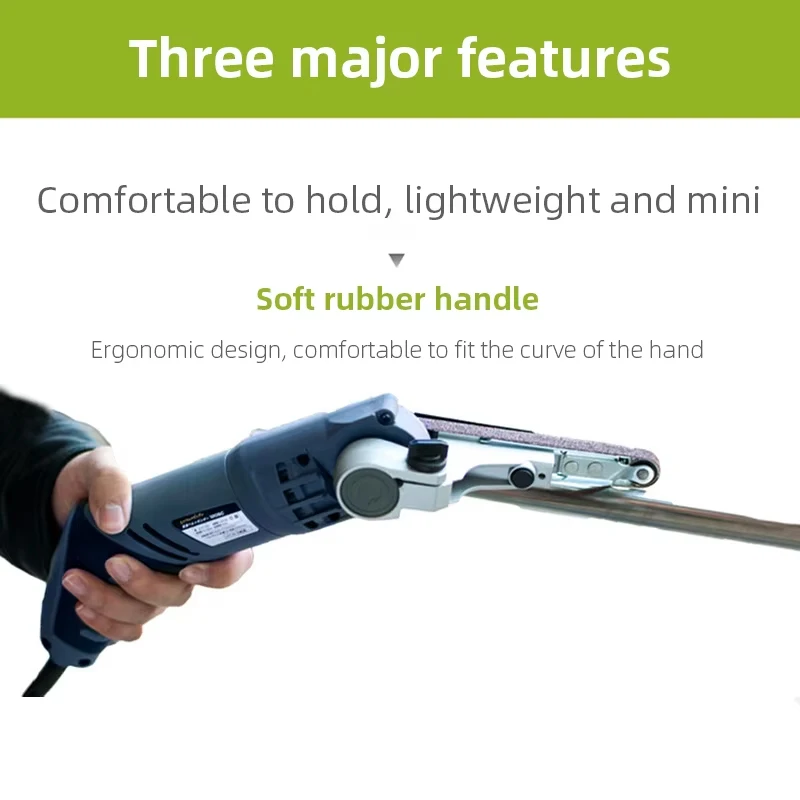 260W Mini Belt Sander Polishing Grinder DIY Woodworking Electric Sanding Tool for Guardrail Rust Removal Pipe Grinding Door