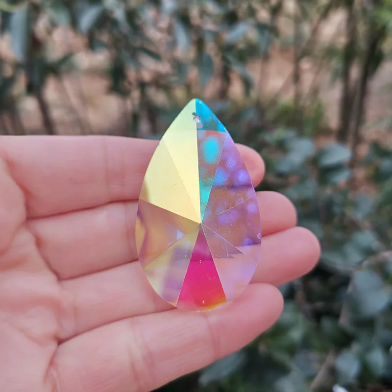 Crystal Prism Pyriform Hanging Suncatcher Pendant Chandelier Parts Beads Garland Accessories Home Garden Decoration Sun Catcher