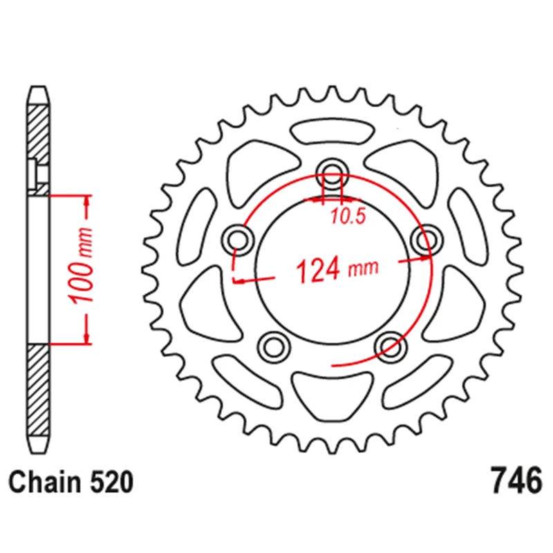 520 Motorcycle Rear Sprocket For Ducati 1100 Scrambler Pro Sport 18-23 937 Monster 21-23 959 Panigale 16-19 899 Panigale 14-15