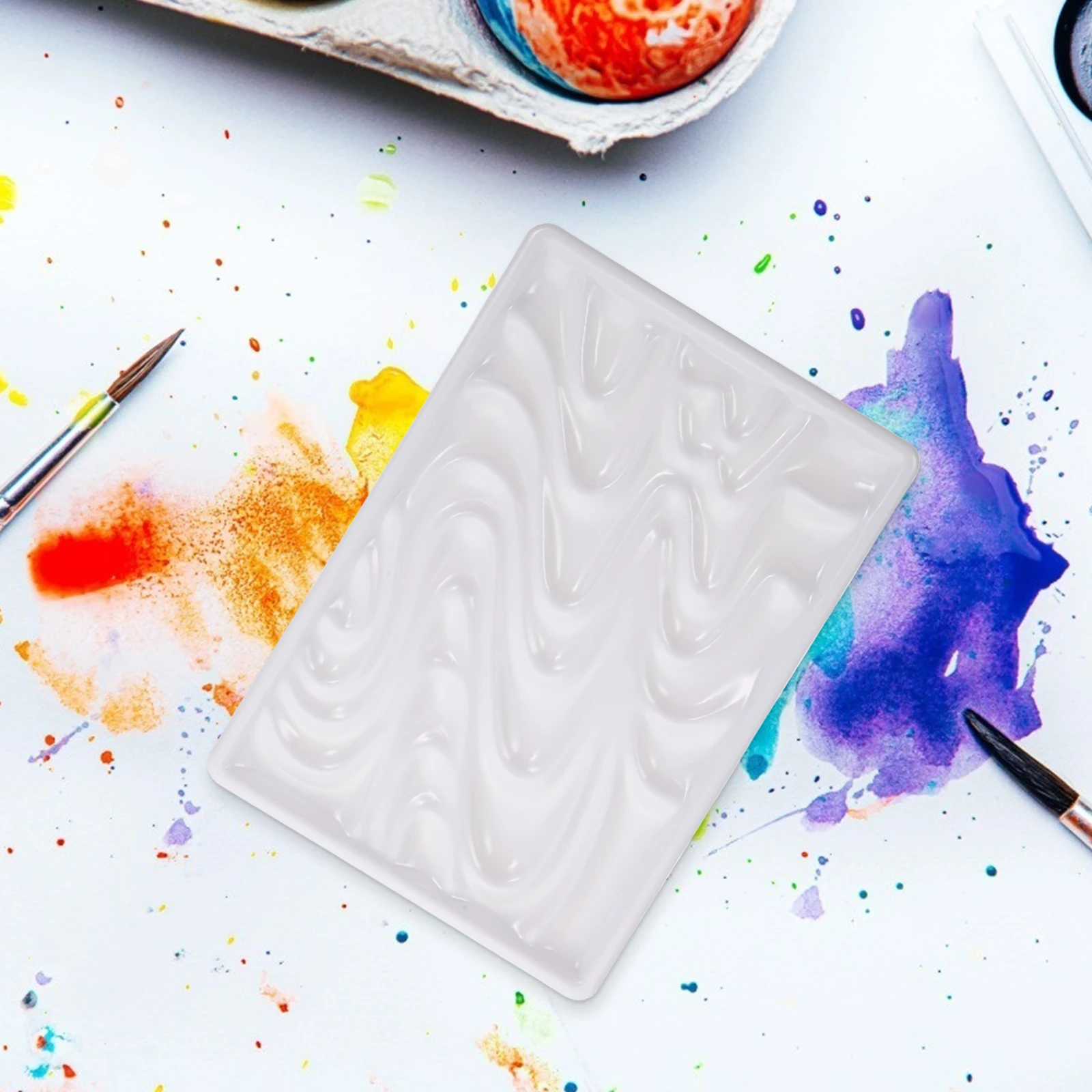 

Wave Palette Imitation Ceramic Pallet Pigment Tray Painting Porcelain Small