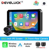 5/5.5 inch Portable Motorcycle Carplay Android Auto 2K DVR Moto Camera GPS Navigation Dashcam IPX7 Waterproof IPS Display Screen