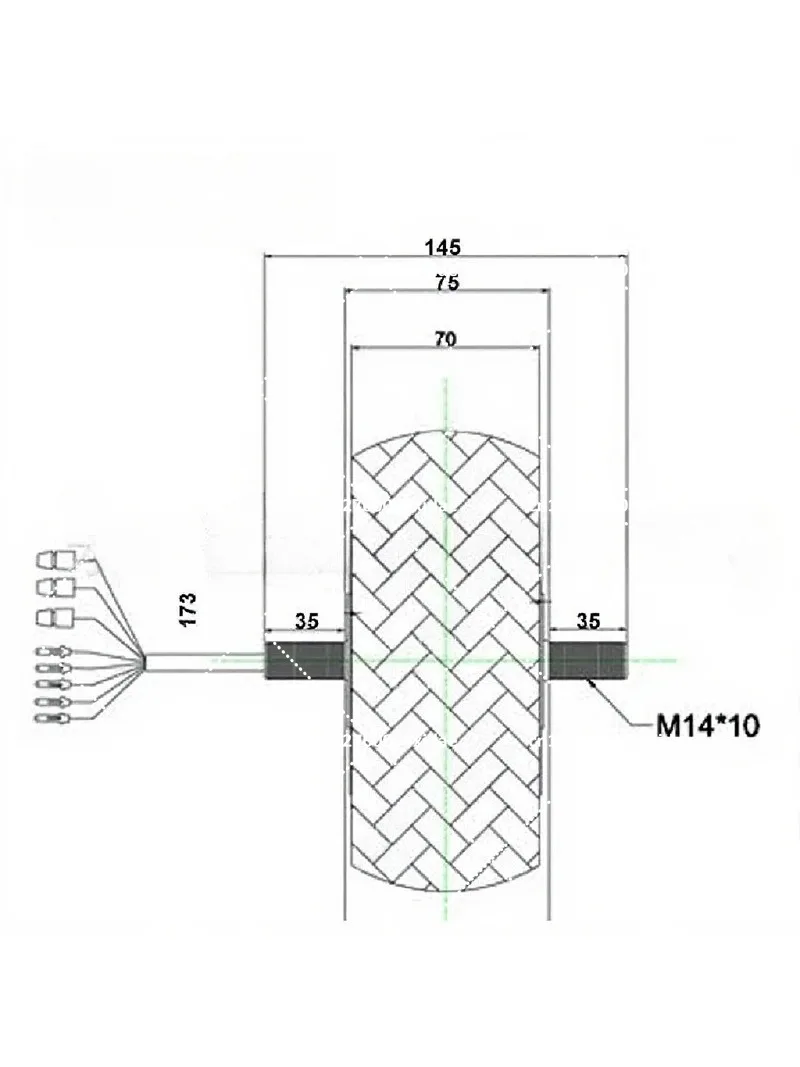 350W 6.5 Inch Off-Road Solid Tire Brushless Motor Fat Wide Wheel