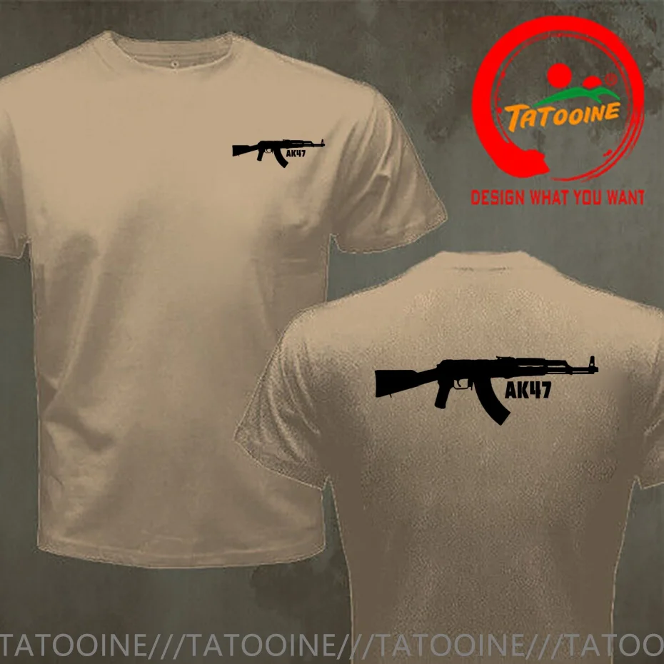 Ak47 Assault Rifle Silhouette Army War Military T Shirt Men Fashion Trendy Casual Clothing Stylish Tops Tee Shirt Leisure Tshirt