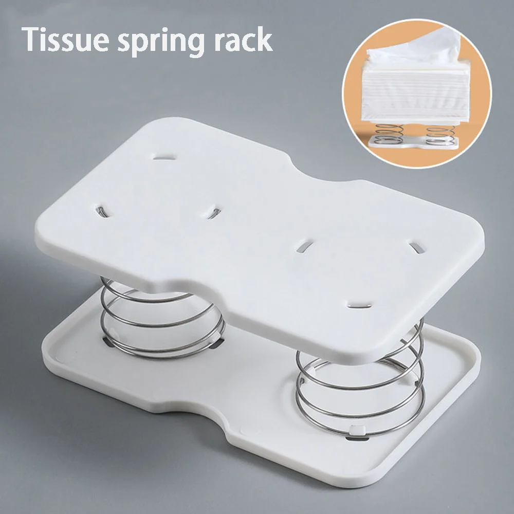 Suporte de mola criativo caixa de tecido elevador automático carregado suporte carro casa tecido primavera rack