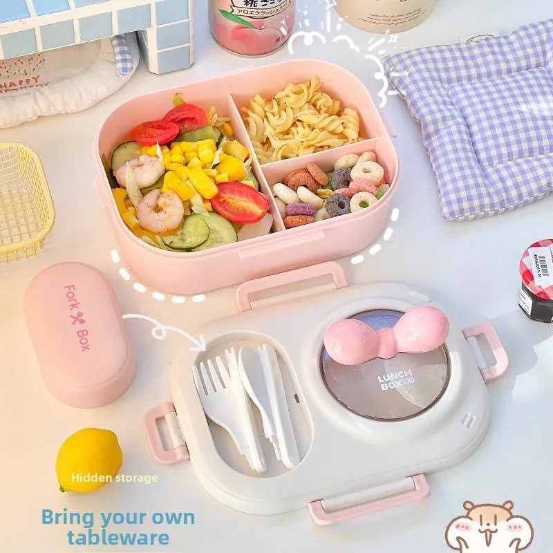 Lancheira macaron fofa, trabalhadores de escritório, estudantes, meninas, lancheira distraída, caixa bento, caixa de embalagem simples para meninas