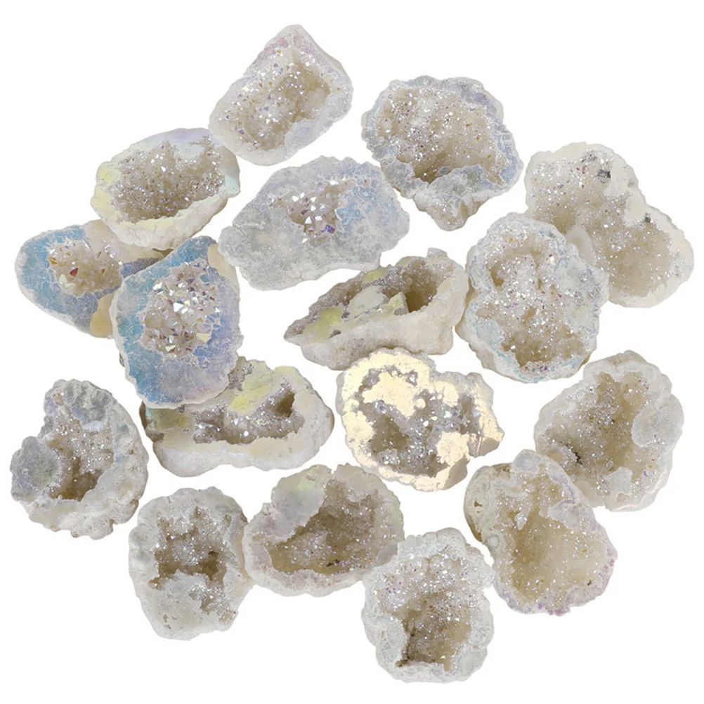 Crystal Druzy Geode Amethyst Cluster Exquisite Desktop Decoration Natural Crystal Ornament Home Office Wedding Display DIY