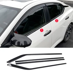 Car Accessories For Nissan Sentra sylphy 2020 2021 2022 2023 ABS black carbon Exterior Window Molding Strip Sill side Cover Trim