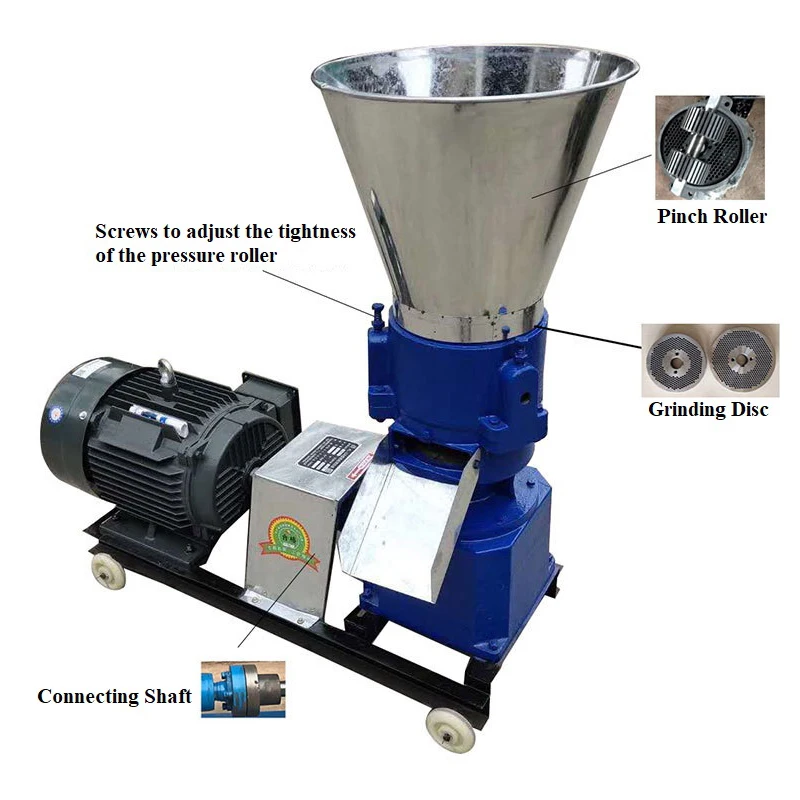 Hot Koop Gevogelte Kip Feed Productie Slijpmachine Dier Vis Voedsel Verwerking Vee Varken Zaaien Feed Pellet Making Machine