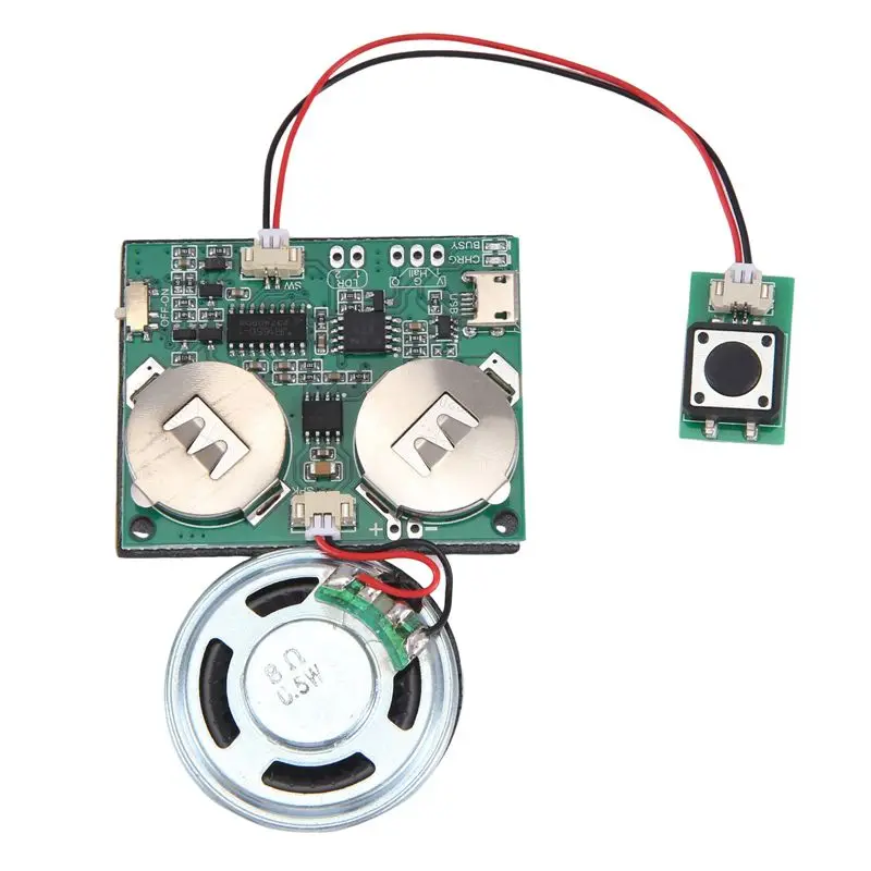 A98Z Recordable Sound Module Button Control Sound Chip 8M MP3 WAV Music Voice Player Programmable Board With Speaker For DIY Dur