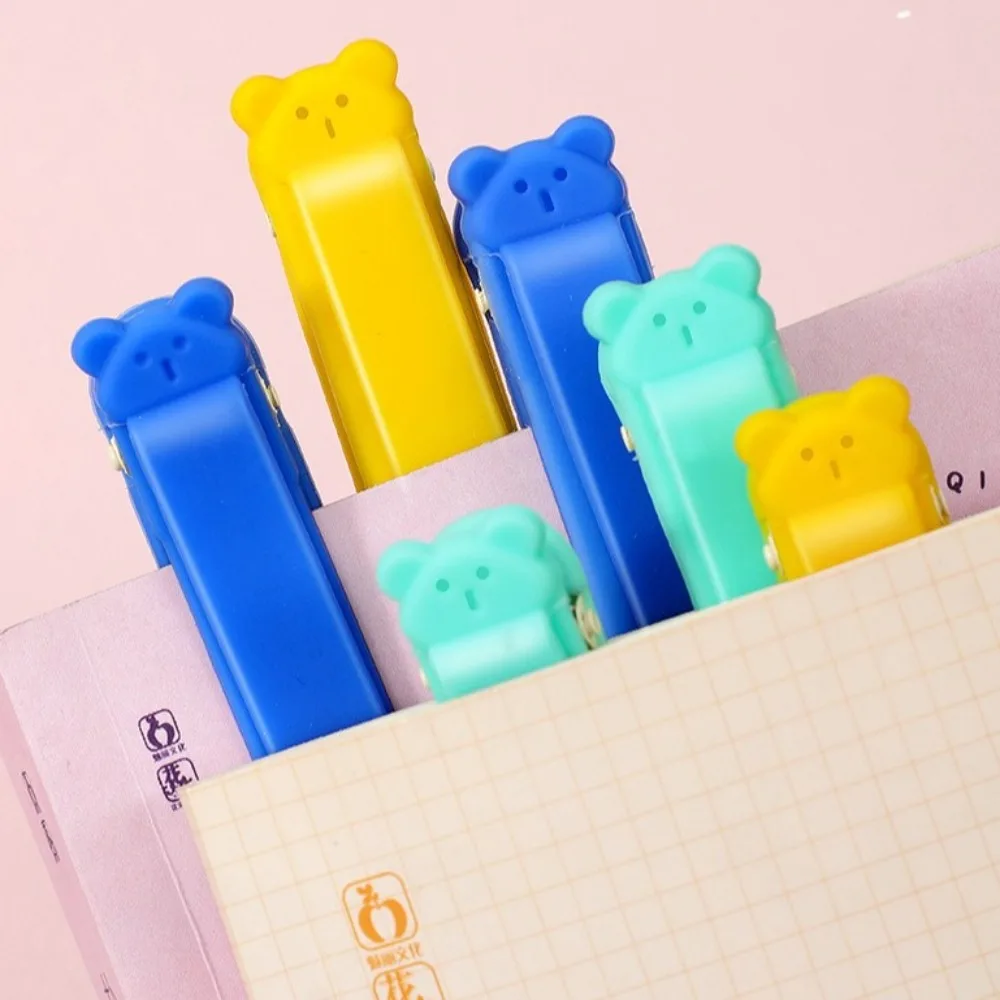 Clip de marque-page ours mignon, 1/3 pièces, suivez automatiquement, fournitures de papeterie, marqueurs de livre, diviseur de Page pour carnet de notes en Silicone