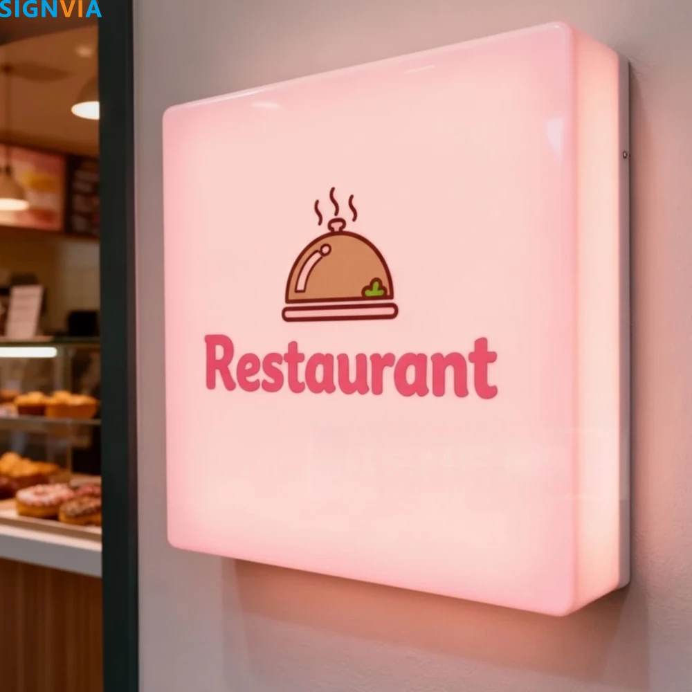 Custom Led Light box Signs Metal Sign Personal Design Signage Waterproof Wall Decorations Business Acrylic Logo Bright Home Box