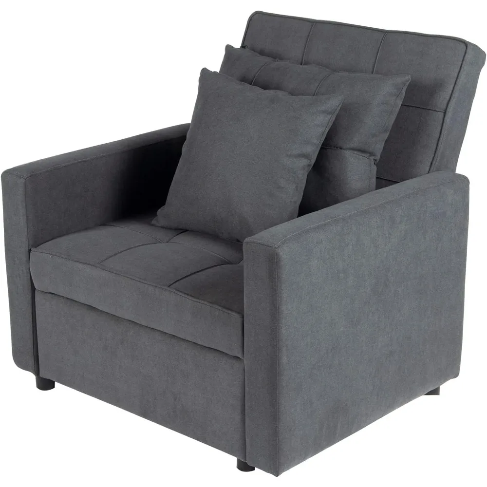 Polar Aurora-Canapé-lit convertible 3 en 1, fauteuil inclinable simple pour petit espace avec dossier réglable