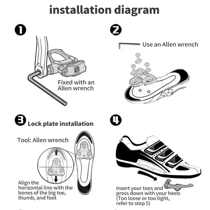 Bike Pedal Cleats Clips Compatible With LOOK KEO Road Bicycle - Self-Locking, Anti-Slip Cycling Shoes For KEO Bike Accessories - Image 5