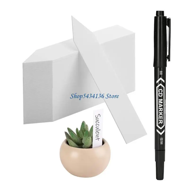 H7ED Pack Of 120 White Plastic Plant Labels For Indoor Outdoor Use