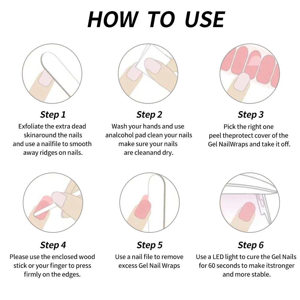 16Pcs Chic Solid Color Glitter Semi-cured Gel Nail Strip Long Lasting Full Cover Gel Nail Patch Waterproof UV LED Sticker Tools