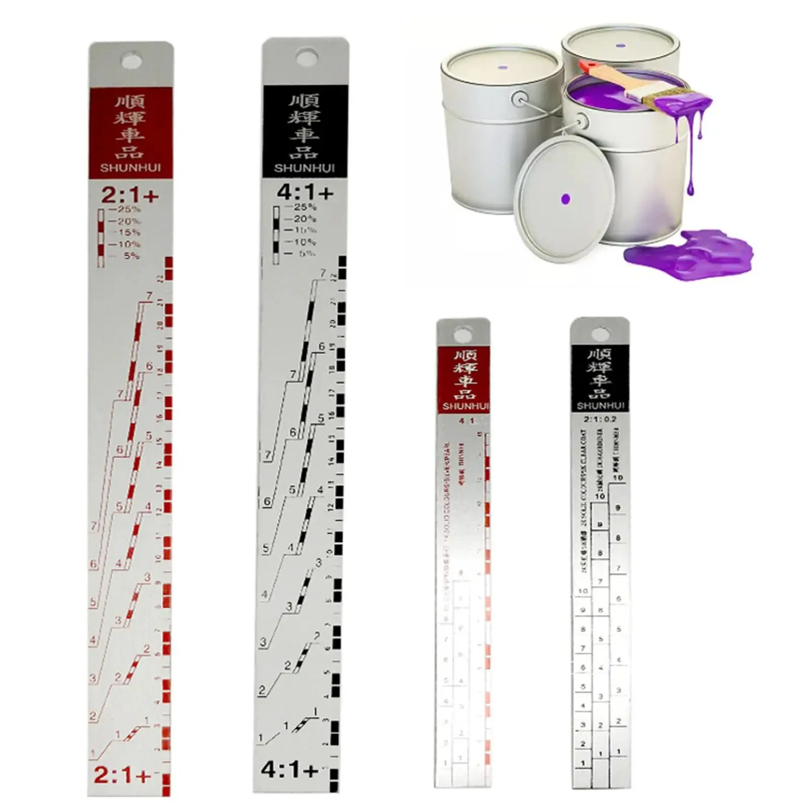 Scale Ruler Automotive Paint Varnish Curing Agent Thin Material Ratio Portable Corrosion-resistant Thickening Paint Scale Ruler