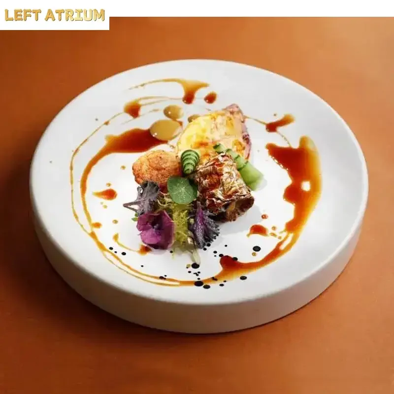 Ceramic Dinner Dish Dry Ice Sashimi Plate Snack Dishes Dessert Tray Special Restaurant Pasta Starter Appetizer Disk