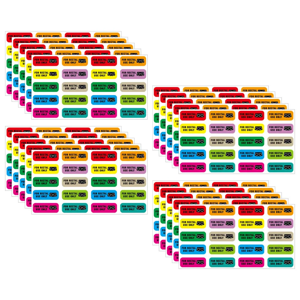 

20 Sheets Pieces Rectal Use Stickers PVC Labels Adhesive Mailbox Decals Party Decorative File Party Stickers Folder Tags