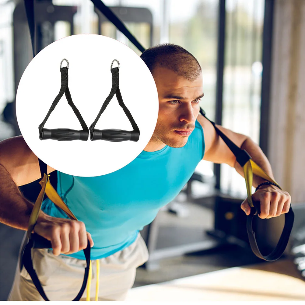 

2 Pcs Fitness Equipment Handles Workout Practical Tools Heavy Duty Plastic Cable Machine Attachment Exercise Grip