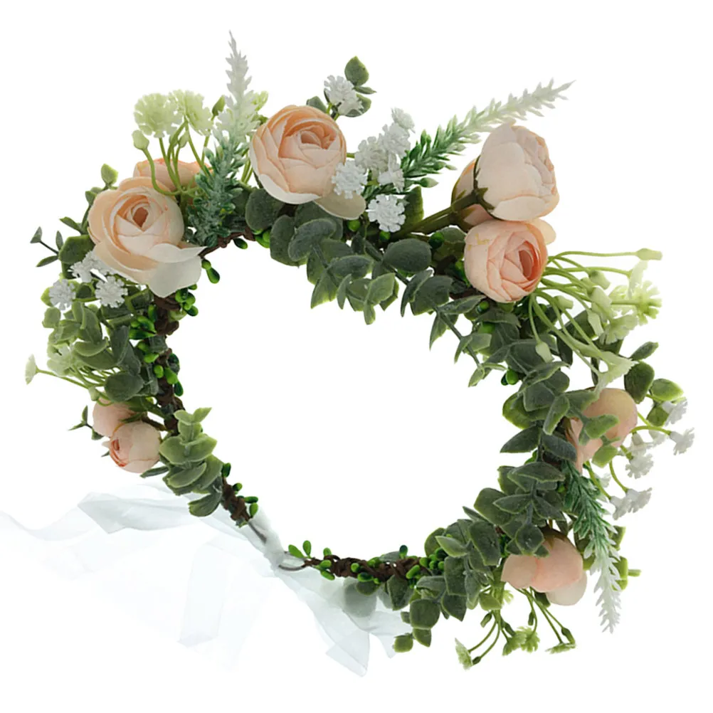 

1Pcs Floral Bridal Wreath Headband Elegant Cloth Hair Hoop for Wedding Party Carnival Masquerade Performance