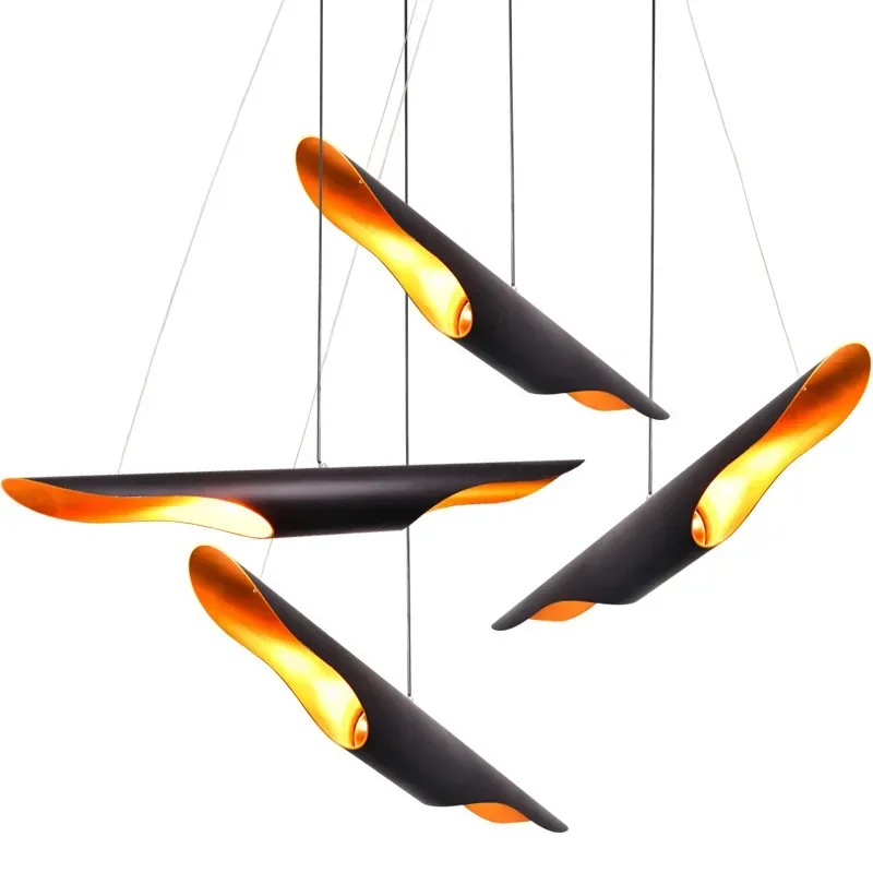 

SANDYHA Modern Home Decoration Hanging Chandelier Creative Design Aluminum Tube Oblique Mouth Led Lamp Dining Bedroom Lighting