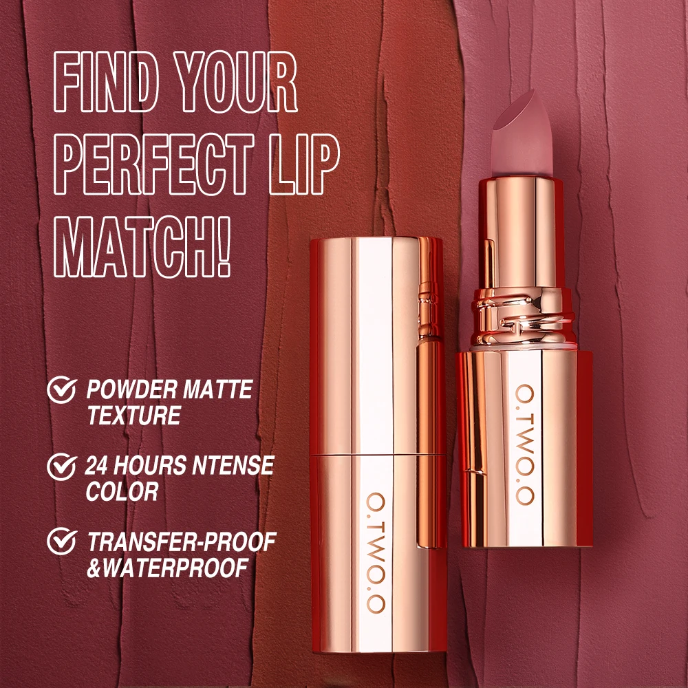 O.TWO.O Make-up-Set, 3-teilig, wasserfest, verlängernde Wimperntusche, intensives Volumen, feuchtigkeitsspendend, wässriger Lipgloss, samtig, matt, Lippenstift, Kosmetik