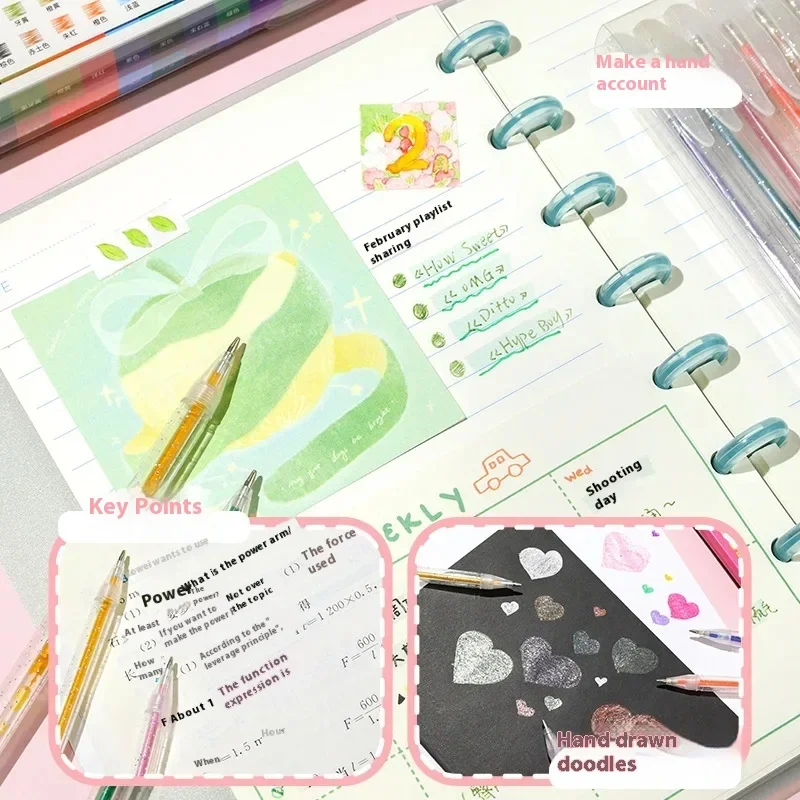 8-48 Farben Glitzer-Gelstift-Set 1,0 mm Metall-Glitzerfarben-Kugelschreiber für Bücher, Karton, Tagebuch, Zeichnen, Markieren, Malen, DIY-Kunst – Detail 7
