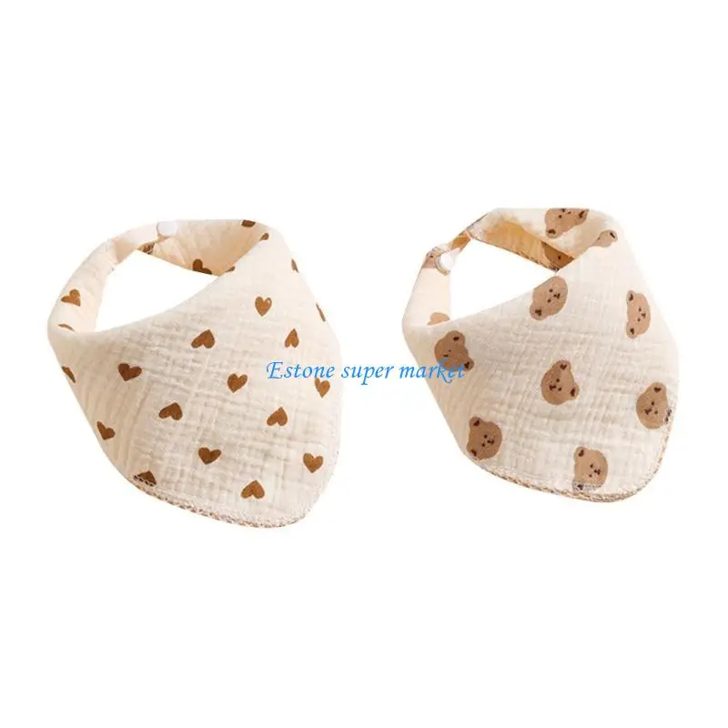 

090B Baby Towel Face Cloth Drooling Bibs High Absorbent Gauze-Cotton Toddler Bib