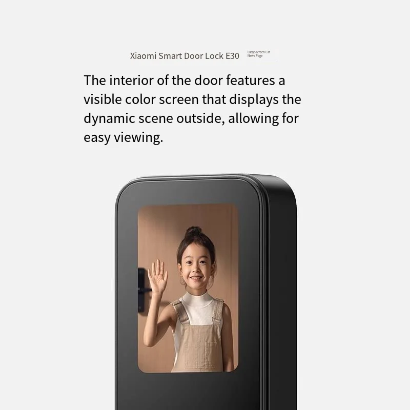 Para xiaomi e30 tela grande olho mágico câmera mijia mi casa app inteligente impressão digital automática código de bloqueio chave mecânica