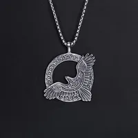 Vintage Nordic Rune Viking Eagle Pendant Charm Men's Necklace Fashion Hip Hop Punk Accessories Jewelry Gift Dropship