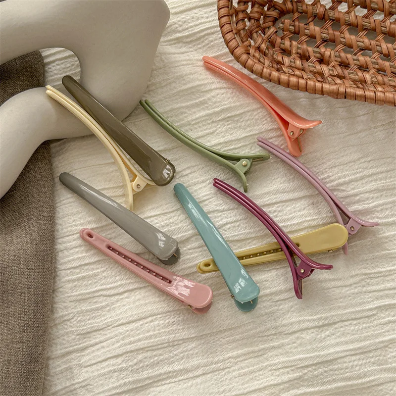 

6pcs Women Traceless Duckbill Clip Matte Long Plastic Hairpins Girls Make Bangs Hair Clips Barrettes Fashion Hair Accessories