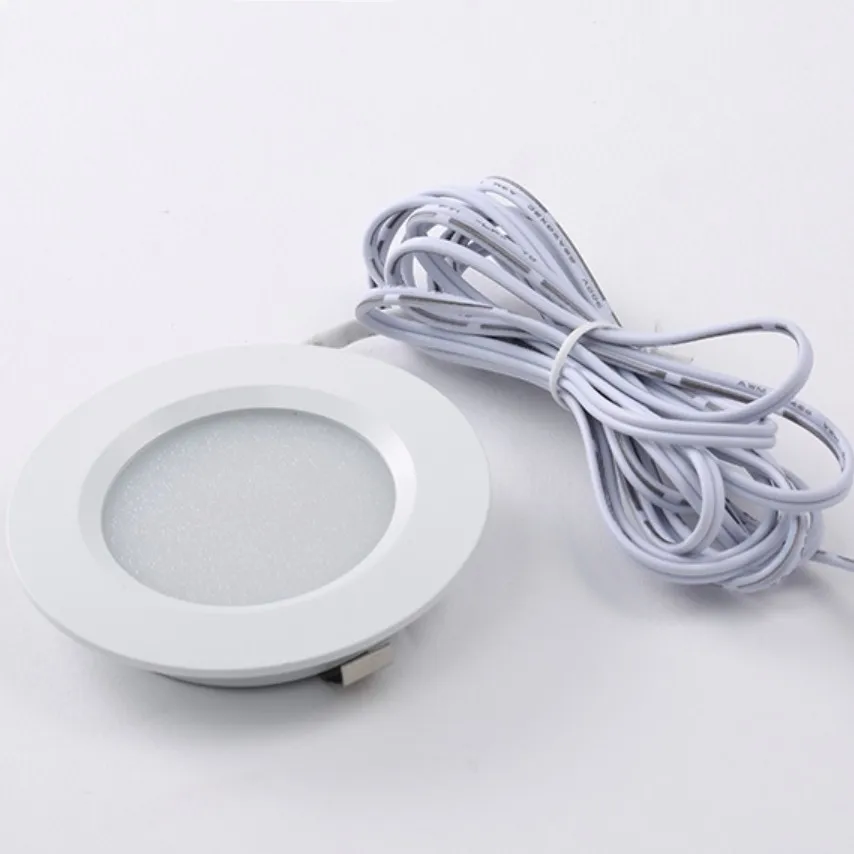 Mini LED Down Light Round Simple Ultra Slim Dimmable Recessed Ceiling 3W Spotlight Cabinet Showcase Boat Indoor Lighting 12V