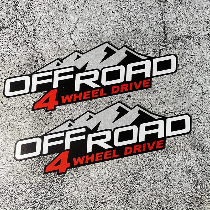 2Pcs/set 2D Flat Off-Road Stickers Waterproof Sunscreen Scratch-Resistant Vinyl Decals for Motorcycle Helmet Car Truck